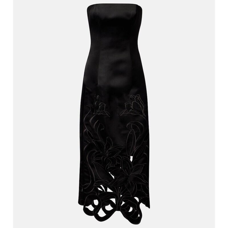 Leo Lin Rayna floral-appliquÃ bustier gown