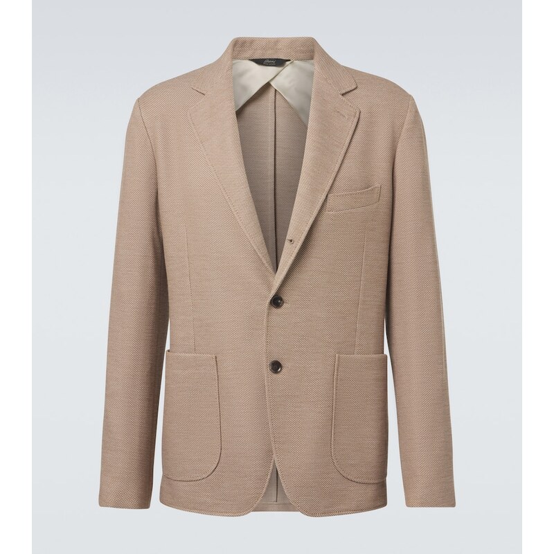 Blejzer Brioni z vlny a škáry v barvě camel/white