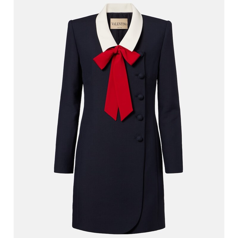 Valentino Crepe Couture tie-neck minidress