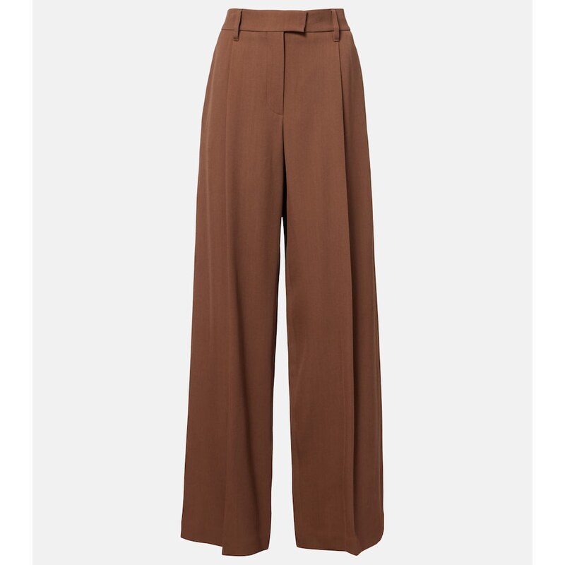 Brunello Cucinelli Monili pleated wool-blend wide-leg pants
