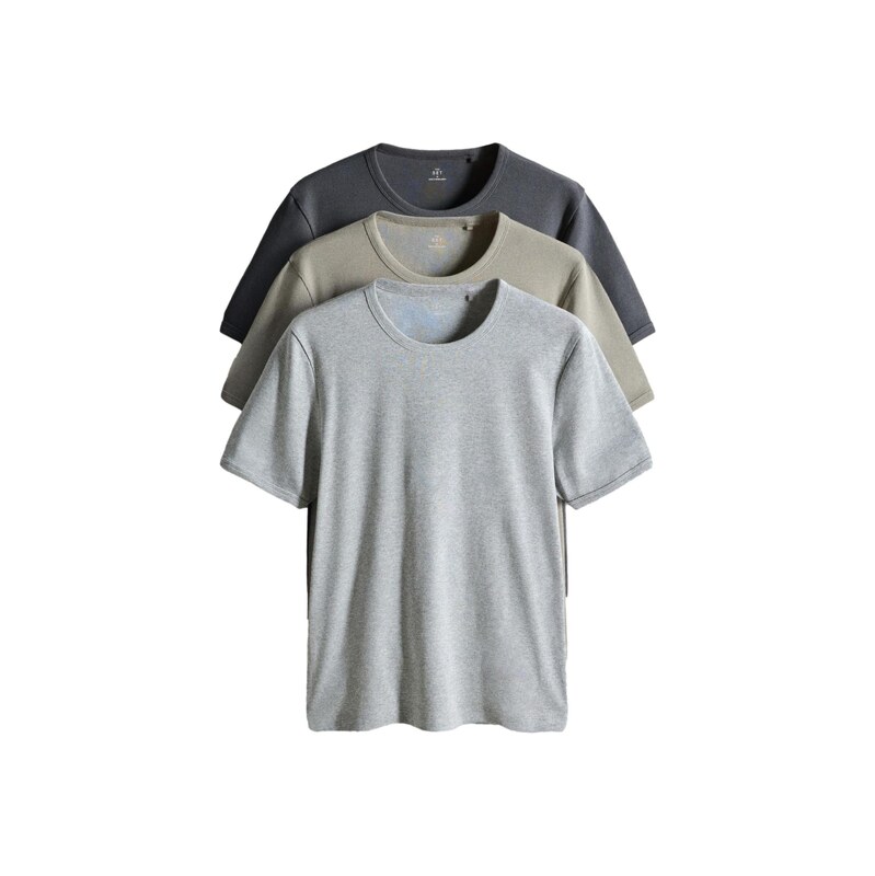 The Set Tričko šedý melír / khaki / černý melír