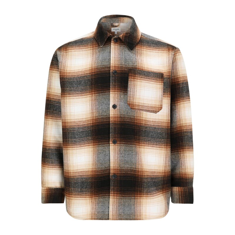 Jack & Jones Plus Košile JJZAC hnědá / světle hnědá / bílá