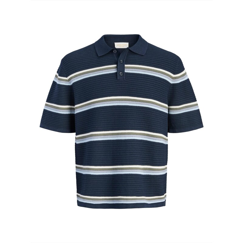 Jack & Jones Plus Svetr JORMAINE krémová / námořnická modř /