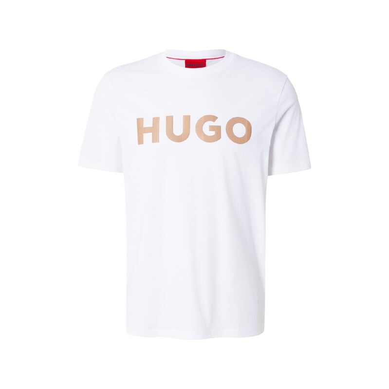 HUGO Tričko Dulivio velbloudí / bílá