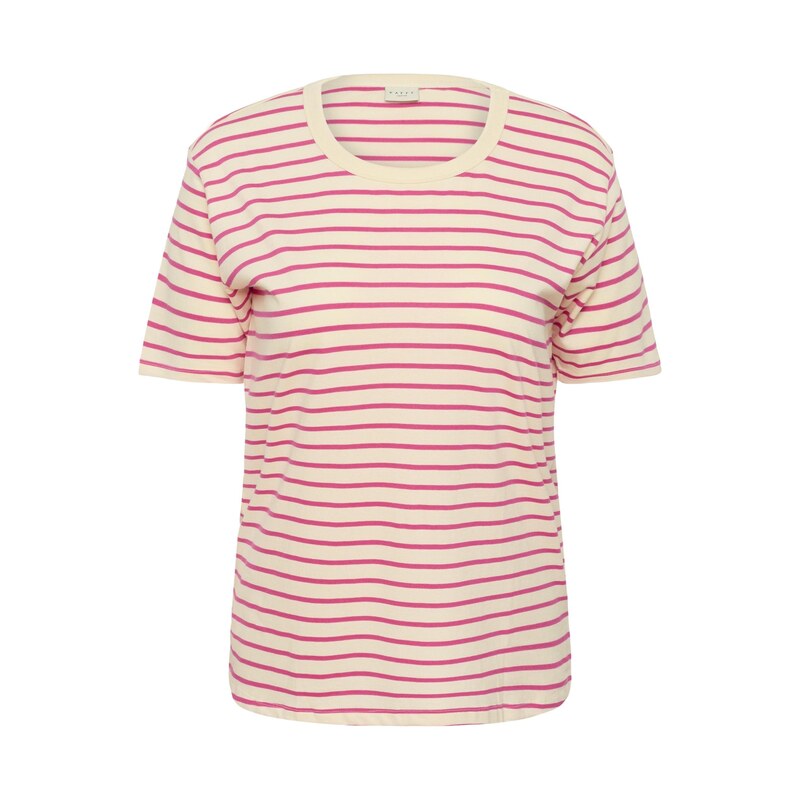 KAFFE CURVE Tričko KCWinni pink / offwhite