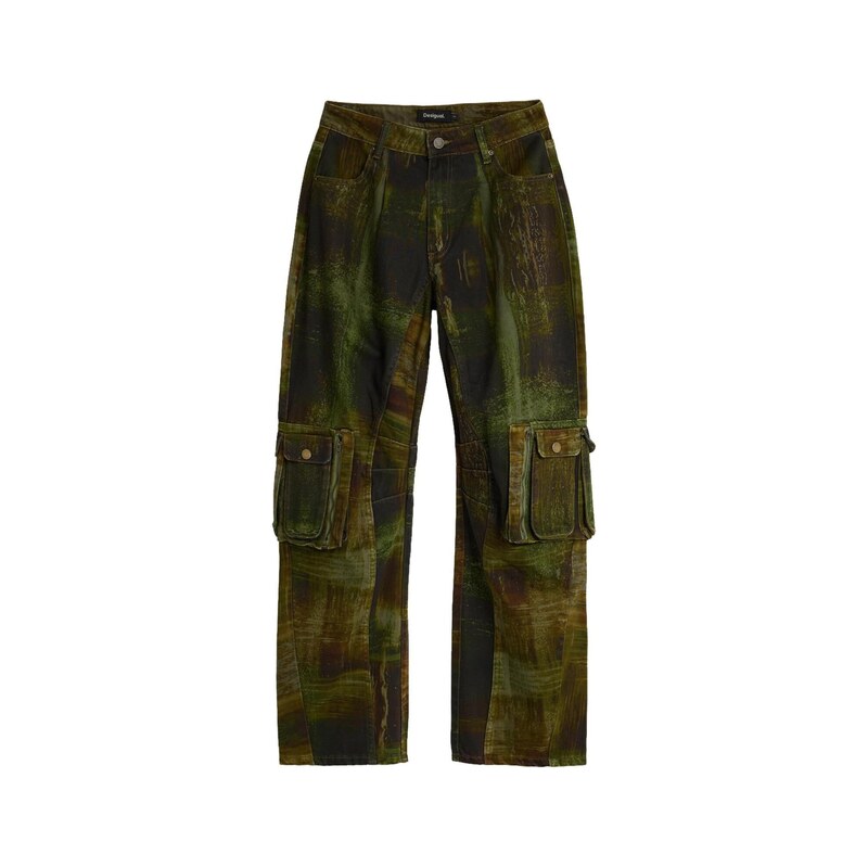 Desigual Kalhoty khaki / olivová