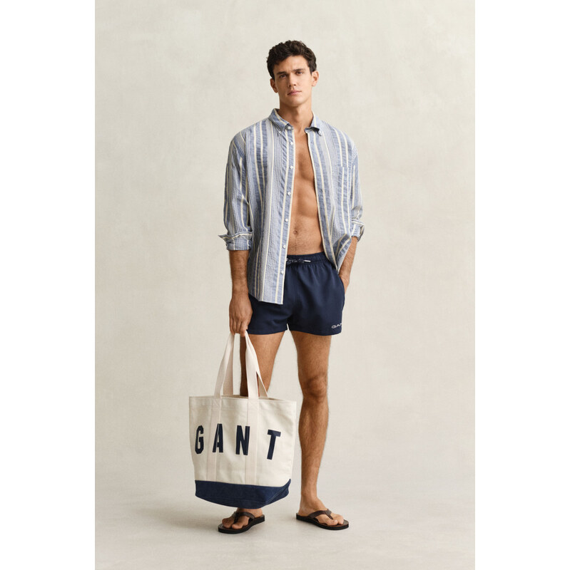 PLAVKY GANT QUICK DRY LOGO SWIM SHORTS MARINE