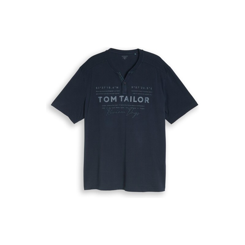 TOM TAILOR Men + Tričko námořnická modř / chladná modrá