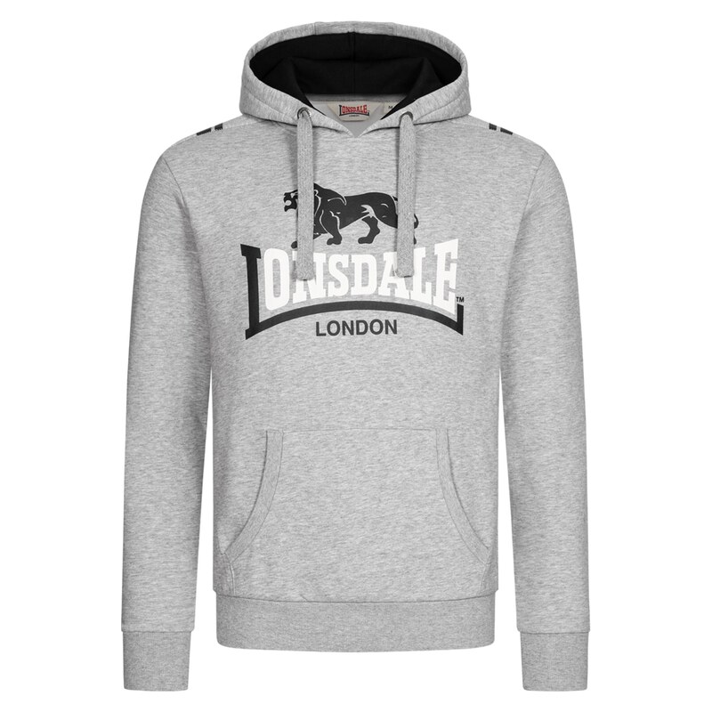 LONSDALE Mikina Ullapool šedý melír / černá / bílá