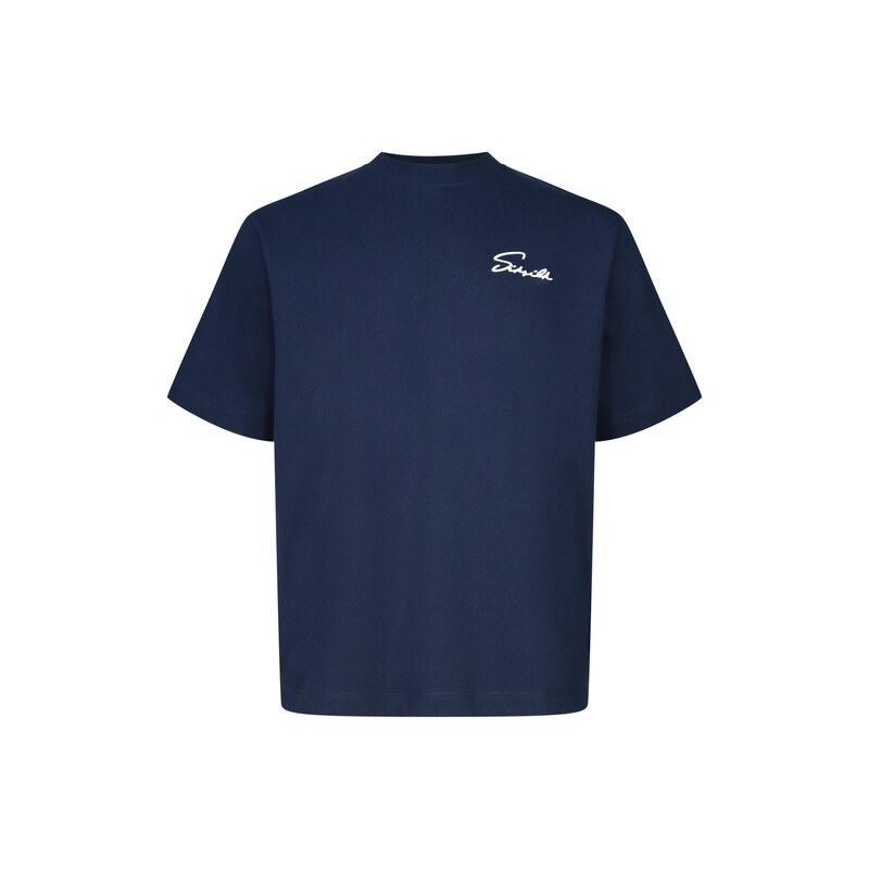 SikSilk Tričko Script námořnická modř / bílá
