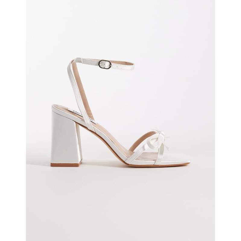 Be Mine Bridal Tamara block heeled sandals with bow in ivory