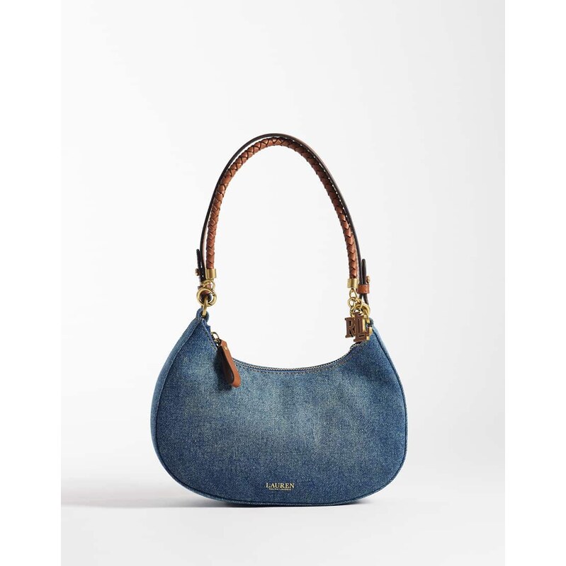 Lauren by Ralph Lauren Marcy denim shoulder bag in blue