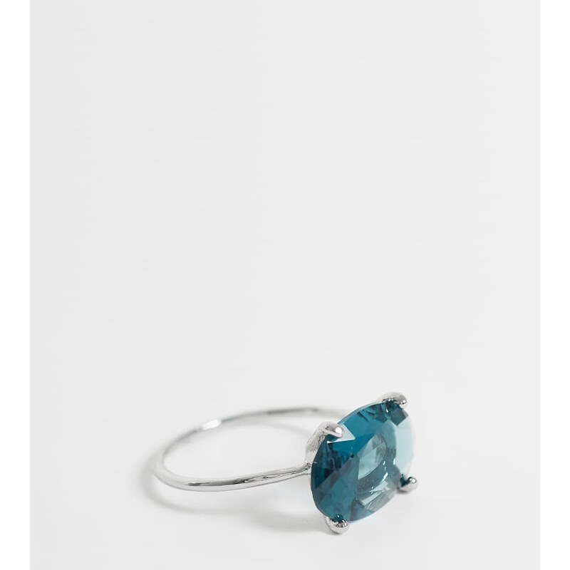 ASOS Curve ASOS DESIGN Curve ring with blue stone setting in