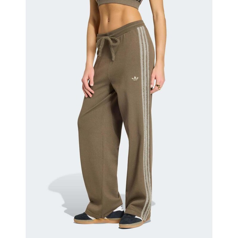 adidas Originals Knit firebird track pant in branch / silver