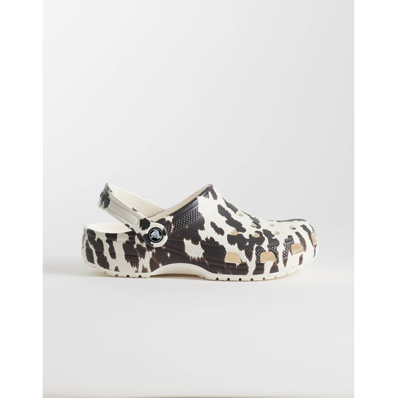 Crocs Classic Animal Clogs in cow print-Brown