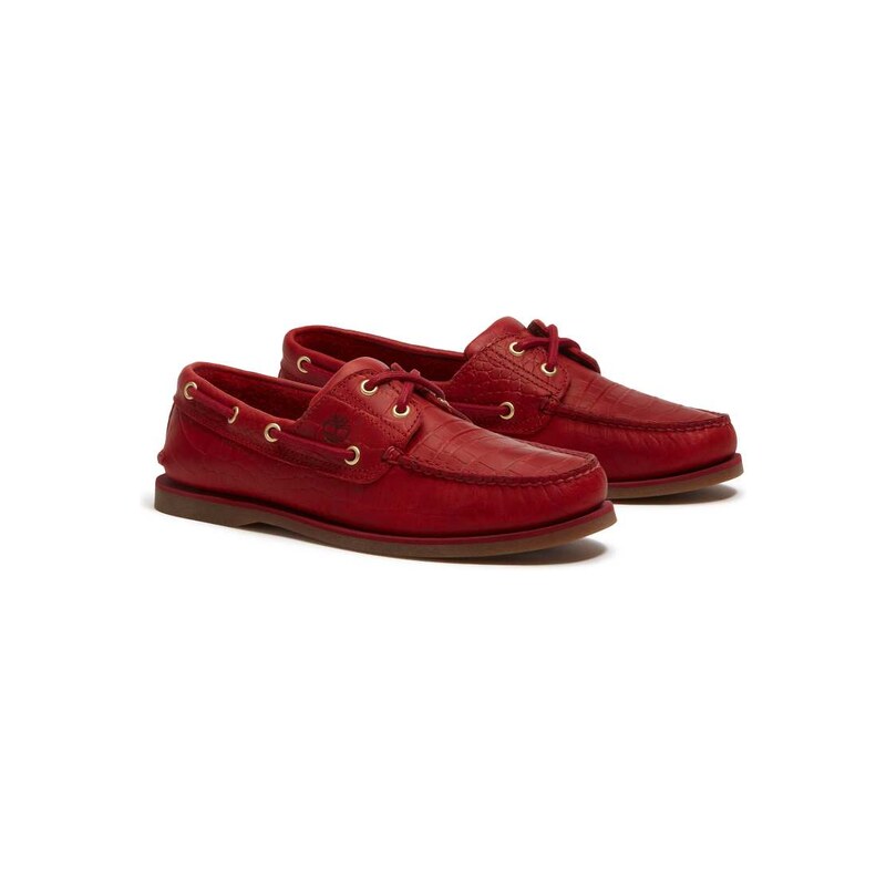 Timberland Classics 2 eye boat shoe in red full grain