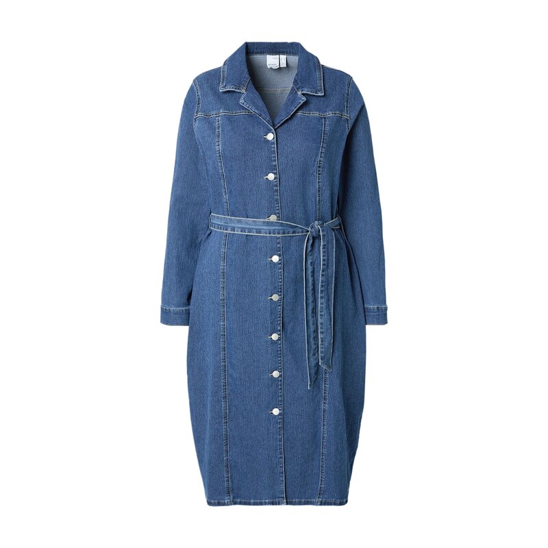 Vero Moda Curve Košilové šaty VMCTelly modrá džínovina