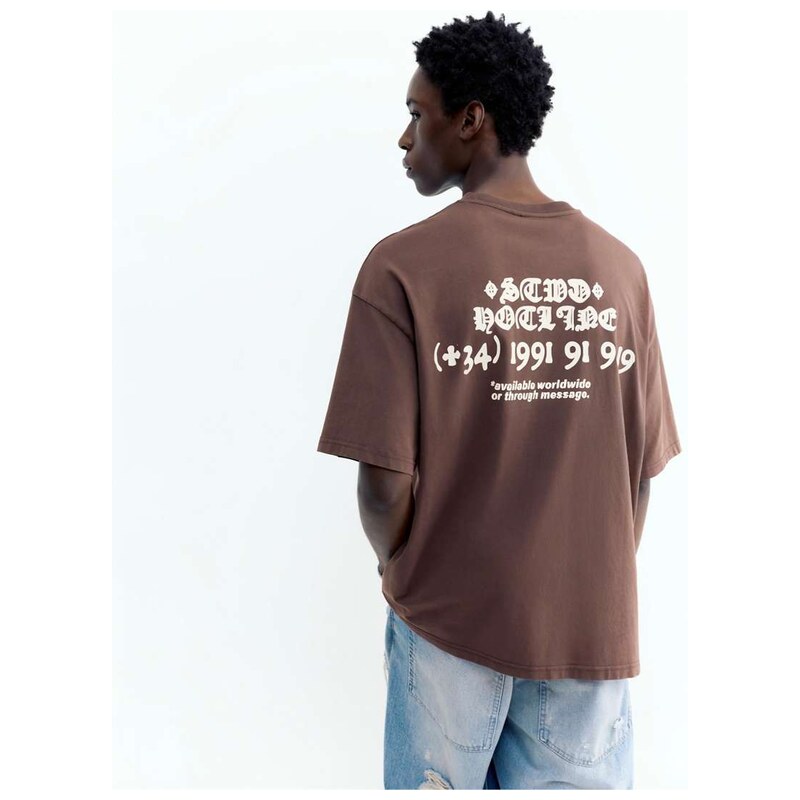 Pull&Bear Stwd t-shirt in brown