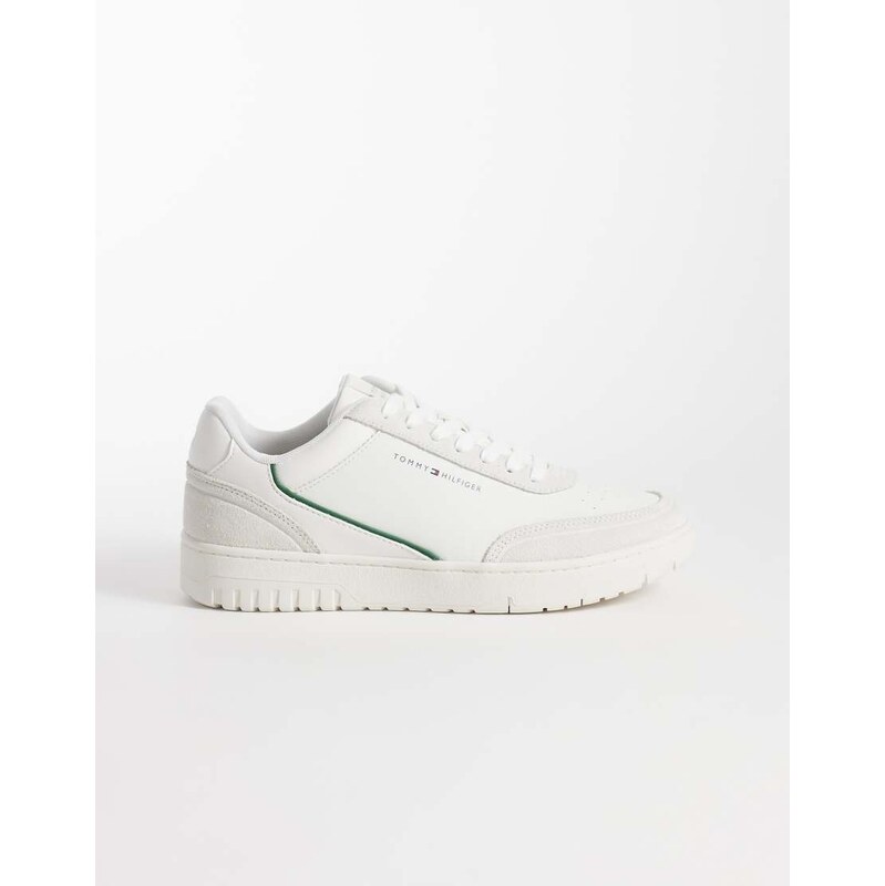 Tommy Hilfiger premium leather / suede basket trainers in ecru