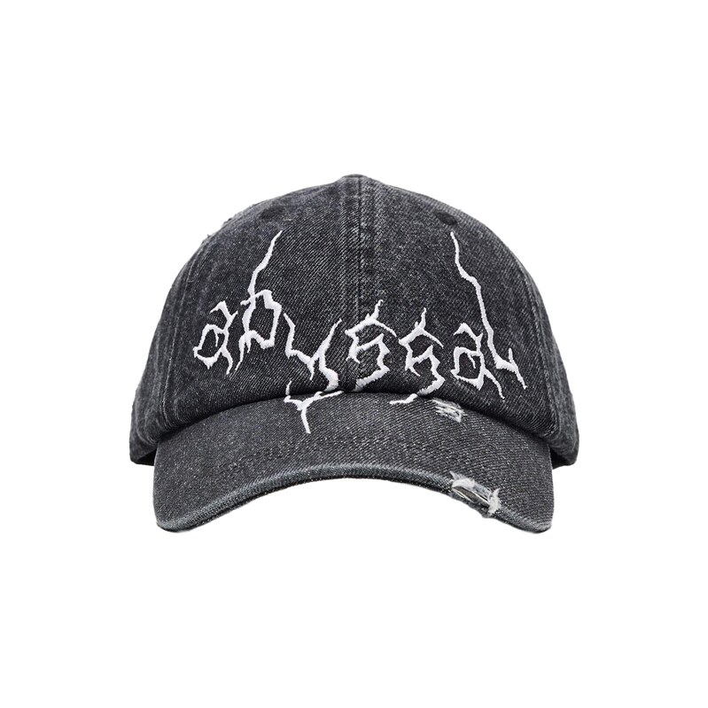 Bershka Čepice černá džínovina / bílá