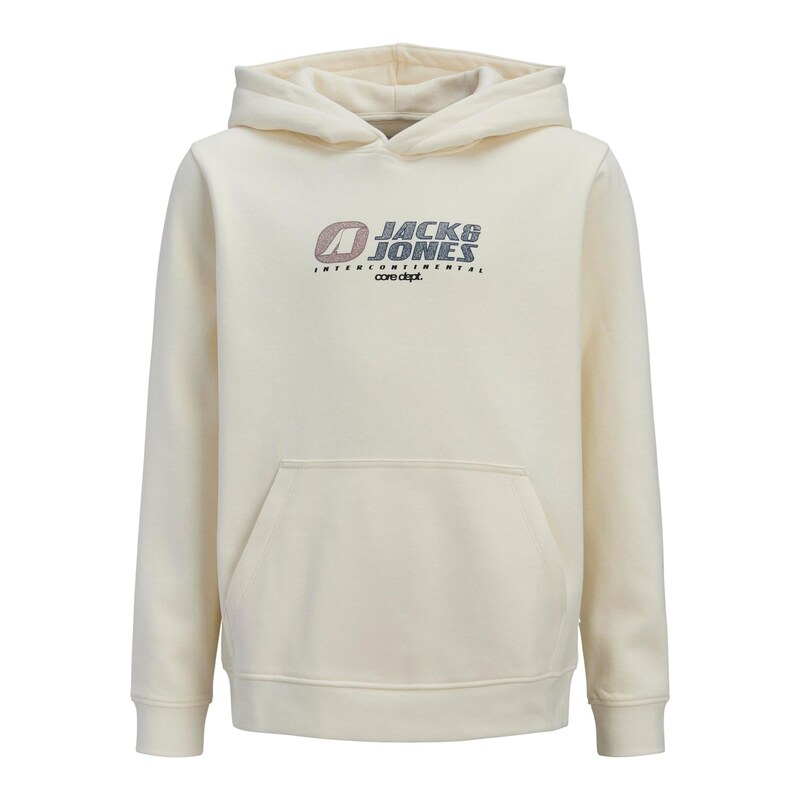 Jack & Jones Junior Mikina světle béžová / modrá / hnědá