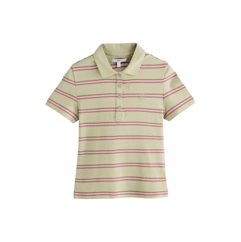 Next Tričko khaki / starorůžová / bílá