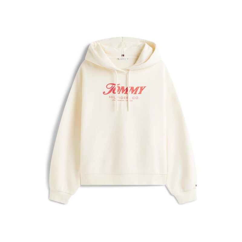 Tommy Hilfiger Curve Mikina krémová / světle červená