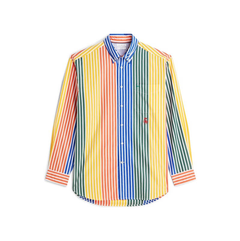 TOMMY HILFIGER Košile Relaxed Fit Multicolour Stripe azurová /