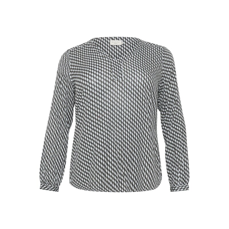 KAFFE CURVE Halenka Cami tmavě šedá / bílá
