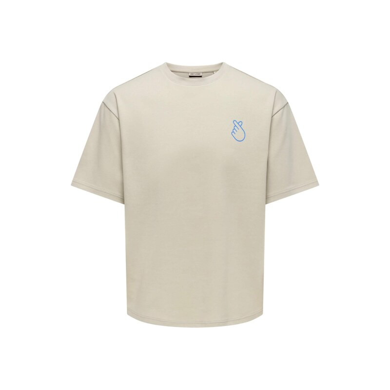 Only & Sons Tričko Caspian Airflex Amore béžová / světlemodrá