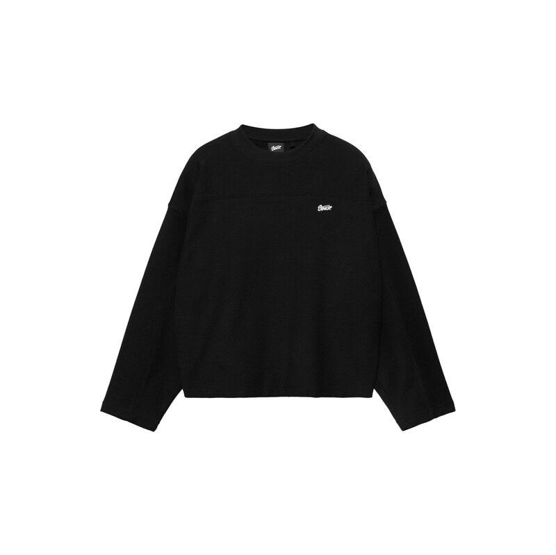 Pull&Bear Mikina STWD černá / bílá