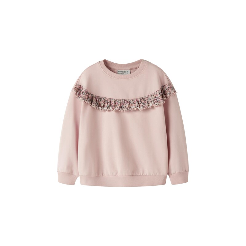 NAME IT Mikina NMFKATRYN zelená / meruňková / pink / růžová