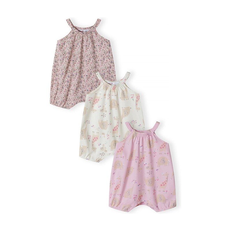 MINOTI Dupačky/body béžová / zelená / starorůžová / offwhite