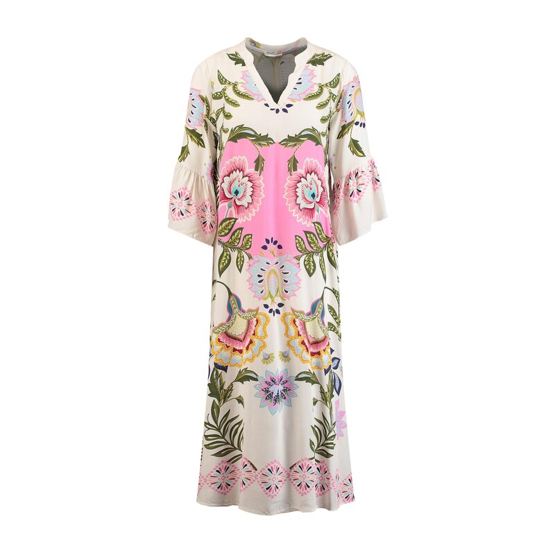 Key Largo Šaty Boho nebeská modř / olivová / růžová / růže