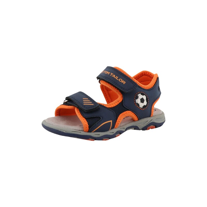 TOM TAILOR Otevřená obuv námořnická modř / oranžová
