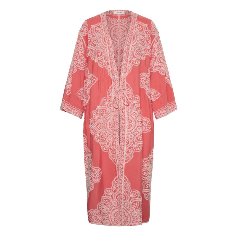 Cream Kimono CRTyla lososová / bílá