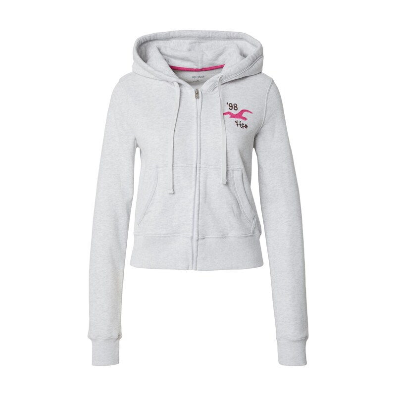 HOLLISTER Mikina HERITAGE šedá / pink