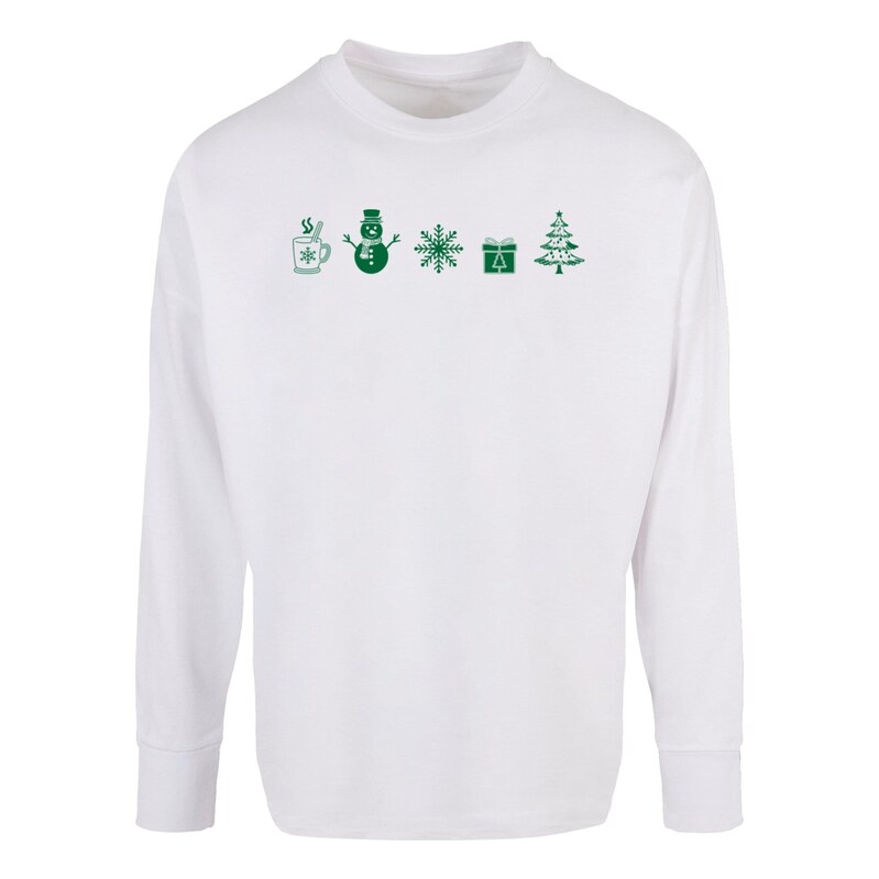 Merchcode Tričko Christmas zelená / bílá