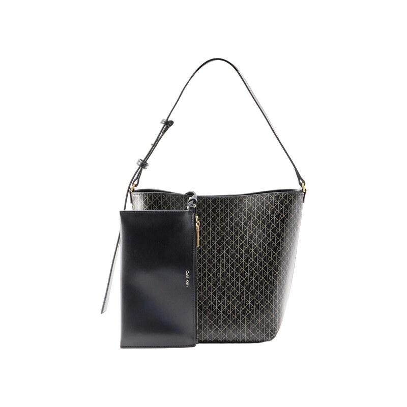 Calvin Klein Taška přes rameno Emblem Print béžová / černá