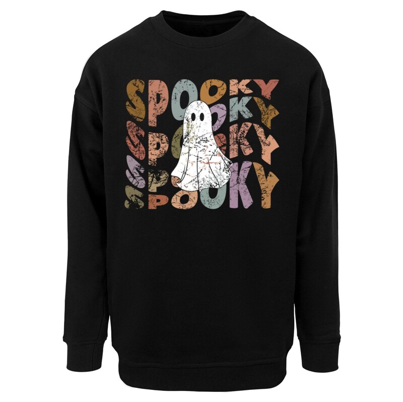 Merchcode Mikina Halloween - Spooky Ghost opálová / starorůžová