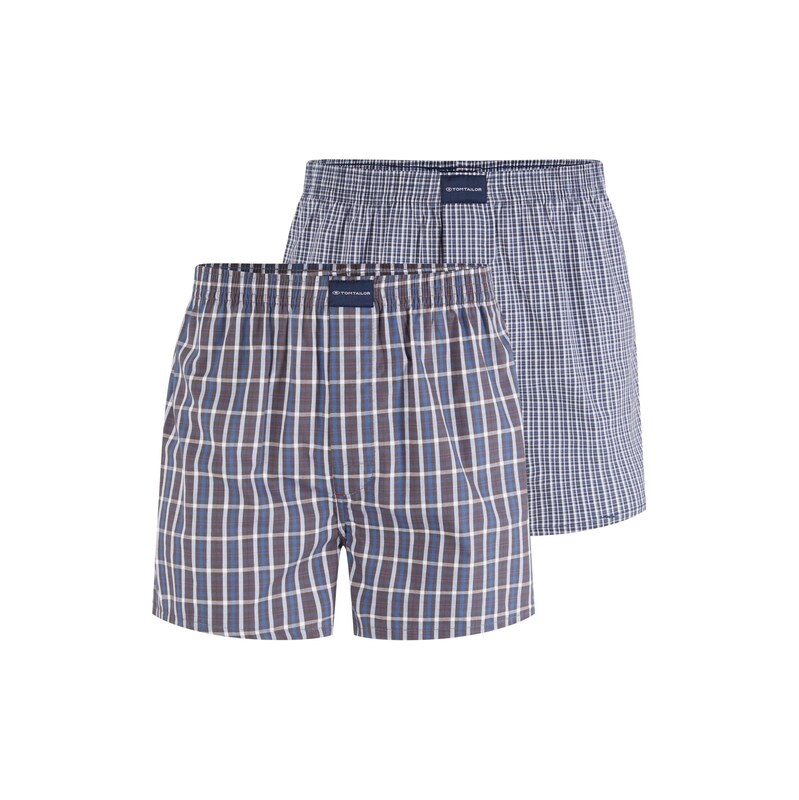 TOM TAILOR Boxerky chladná modrá / hnědá / červená / bílá