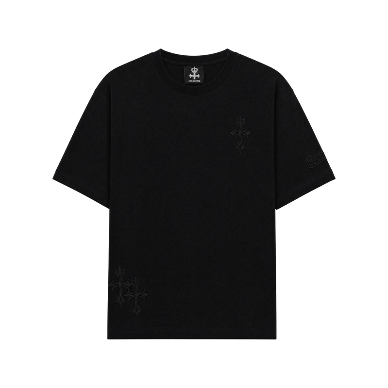 COR LEONIS Double Cross Black tričko