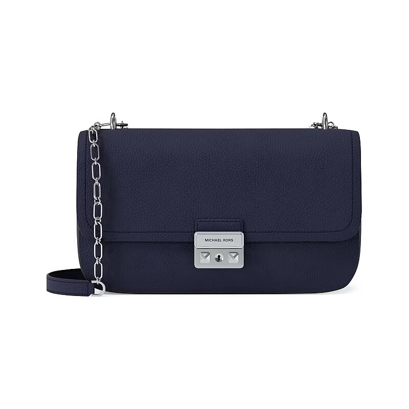 Michael Kors Tribe kožená kabelka tmavo modrá