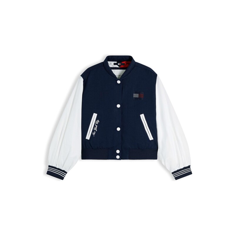 TOMMY HILFIGER Přechodná bunda noční modrá / bílá