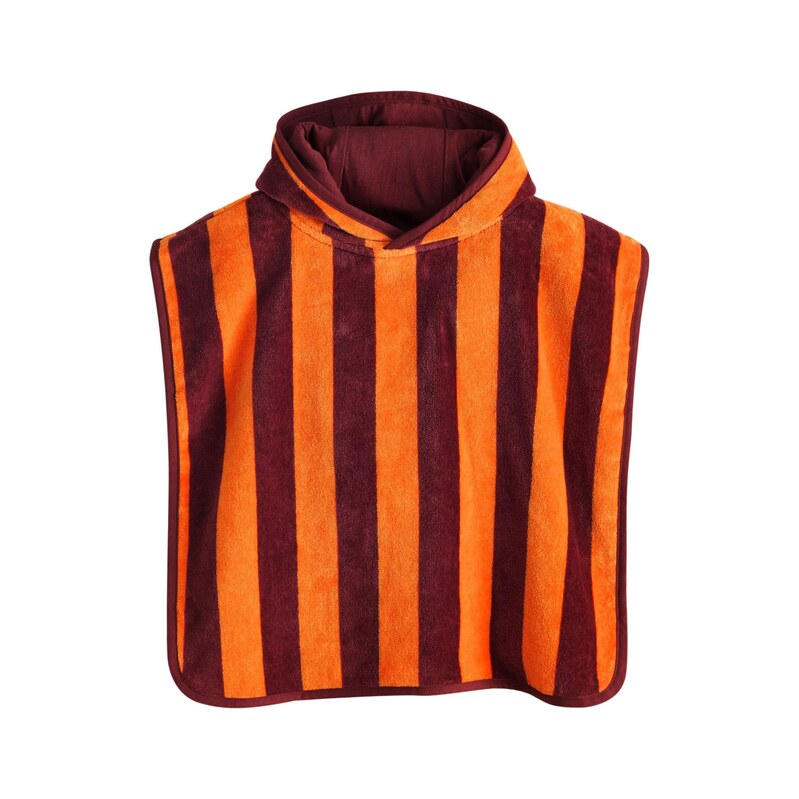 Next Koupací plášť čokoládová / svítivě oranžová