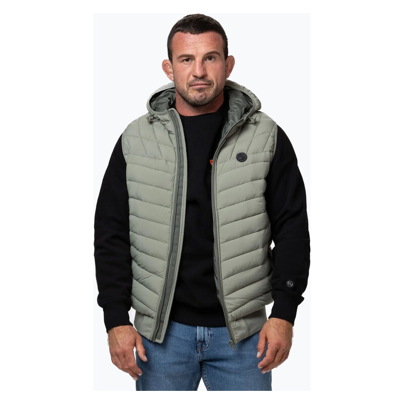Pánská vesta Pitbull Naylor Padded Hooded dusty salvia