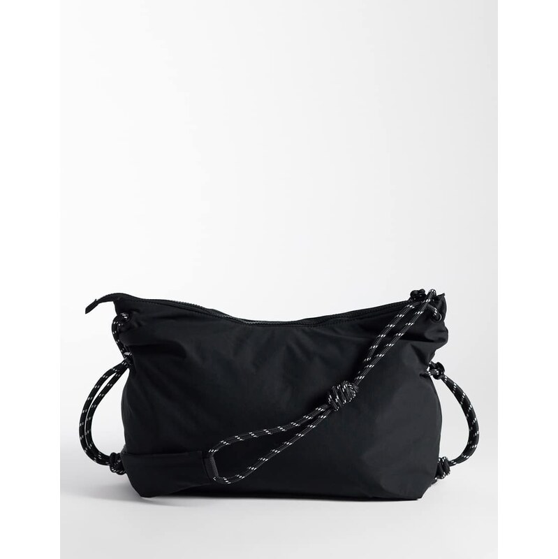 ASOS DESIGN nylon slouch sling crossbody bag in black