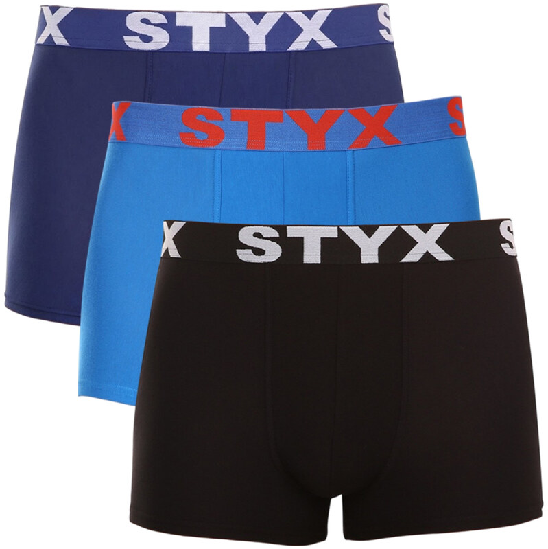 3PACK pánské boxerky Styx sportovní guma vícebarevné (3G09087)