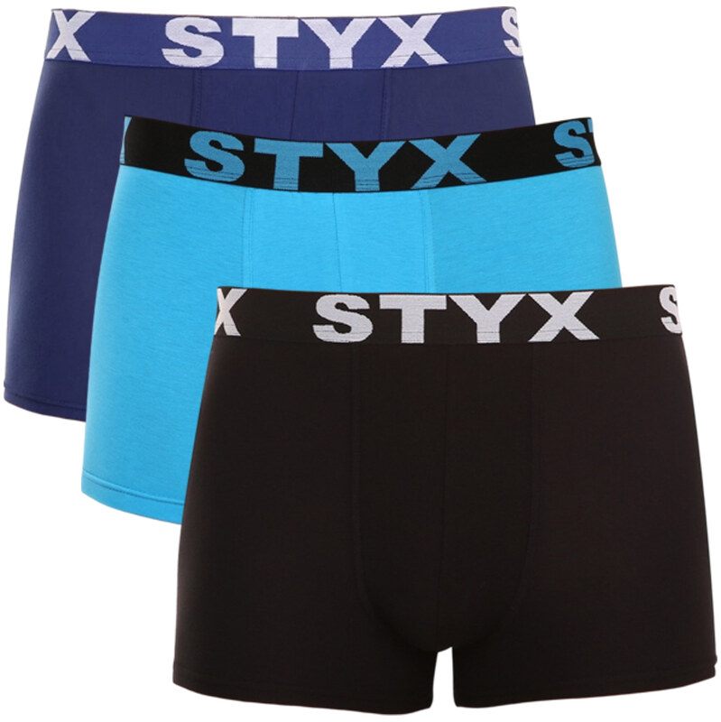 3PACK pánské boxerky Styx sportovní guma vícebarevné (3G09089)