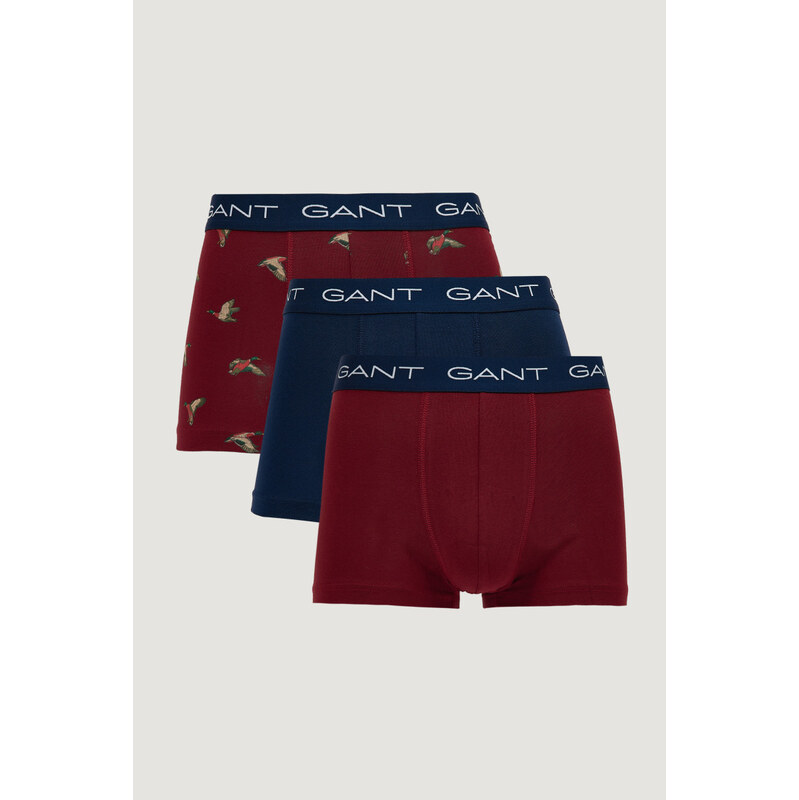 SPODNÍ PRÁDLO GANT DUCK PRINT TRUNK 3-PACK PLUMPED RED